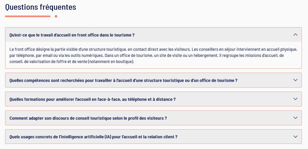 Exemples de questions fréquemment posées dans notre FAQ